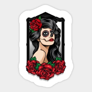 carnival skull girl Sticker